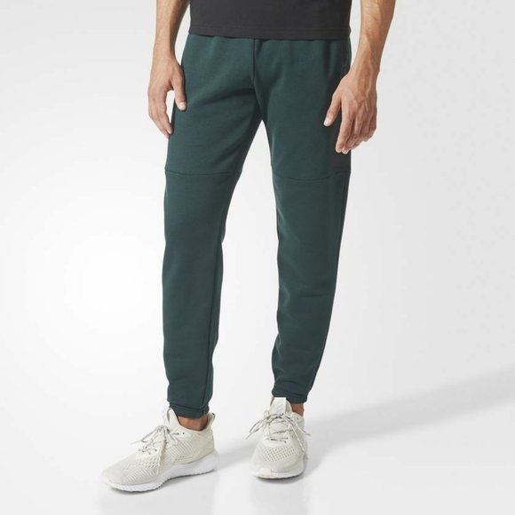 ADIDAS BQ9562 Tapered Leg FLEECE Pants Green Night